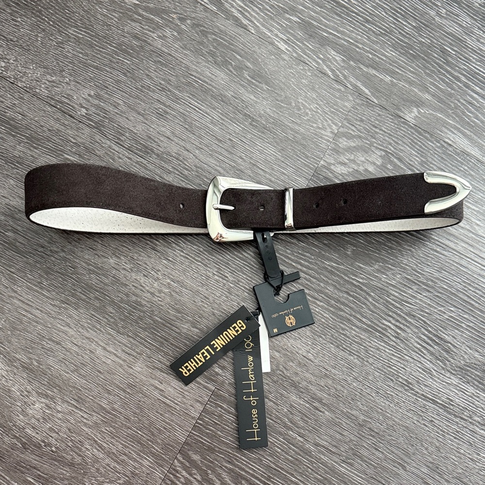Brown Genuine Leather Suede Metal Tip Belt.
Revolve/Free People Style 
/NWT M - Picture 2 of 4